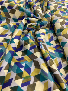 Blue Geometric | Fabric - 1 Metre