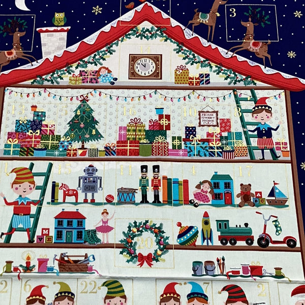 Santa's Workshop Advent Calendar Panel XP070 | Makower 2227