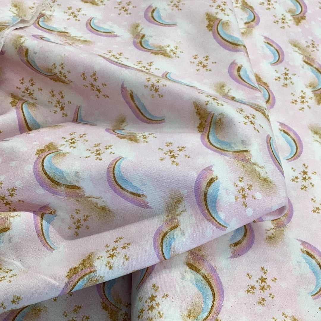 Radiant Rainbows Pink -Rainbow Unicorns 9013/14 - 1/2 metre