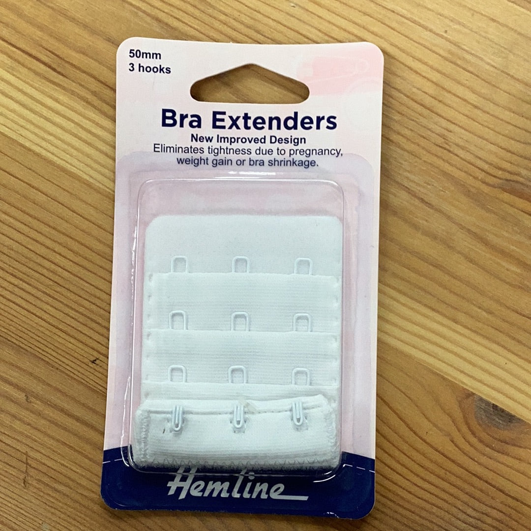Hemline 50mm 3 Hook Bra Extender White