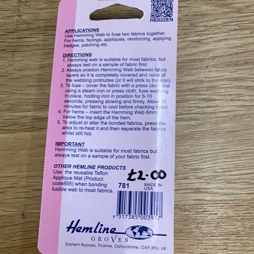 Hemming Web -Fusible 25mm by 10mtrs