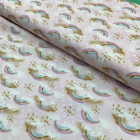 Radiant Rainbows Pink -Rainbow Unicorns 9013/14 - 1/2 metre