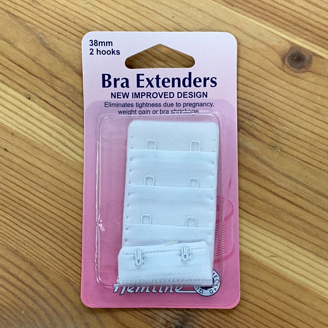 Hemline 38mm 2 Hook Bra Extender White