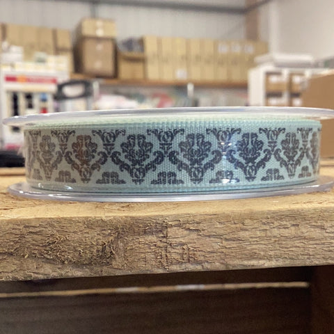 Green Damask Ribbon | Per Metre