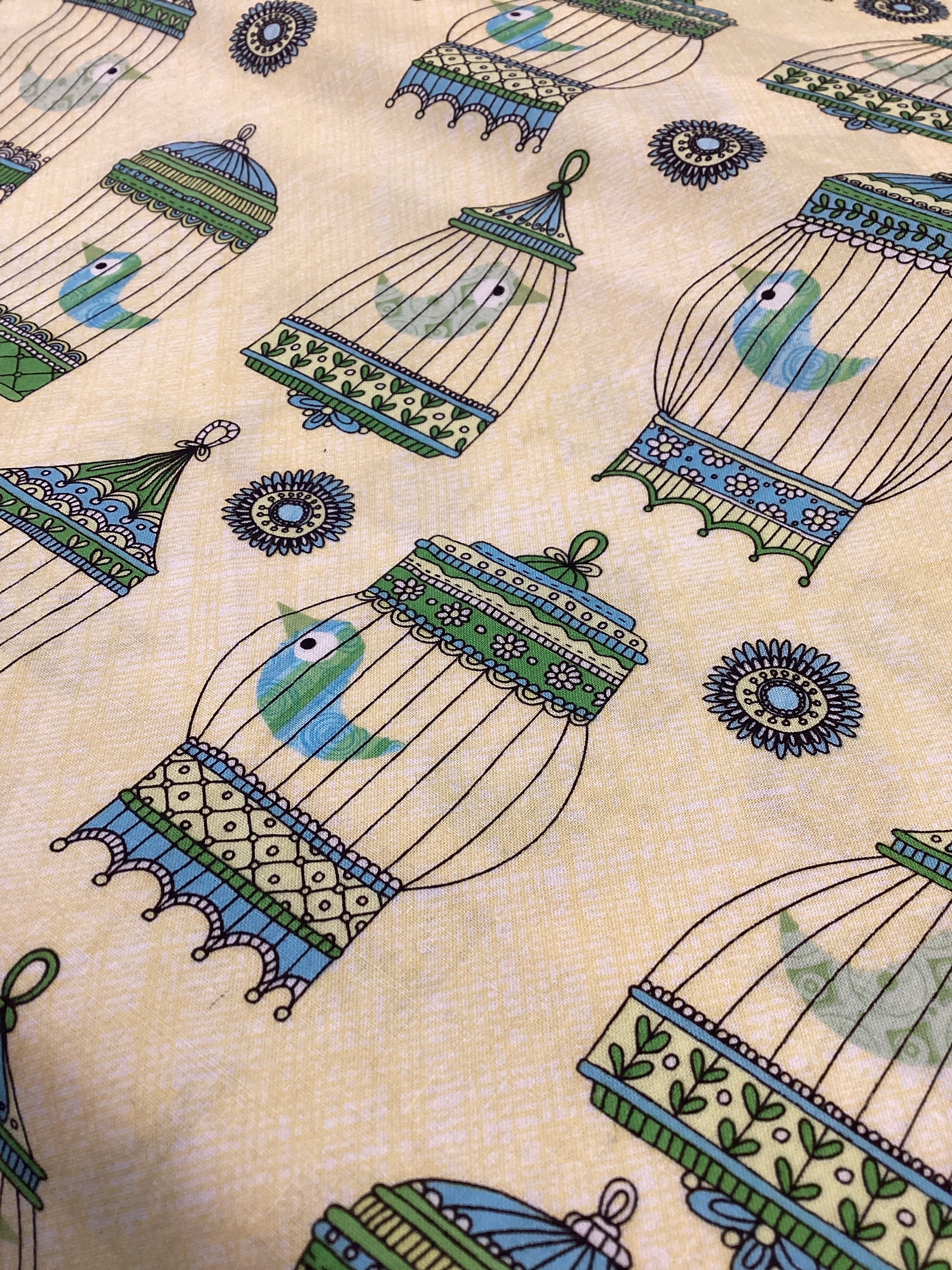La Cage au Birdie by Ellen Crimi-Trent Y1148-8 | Clothworks - 1/2 Metre