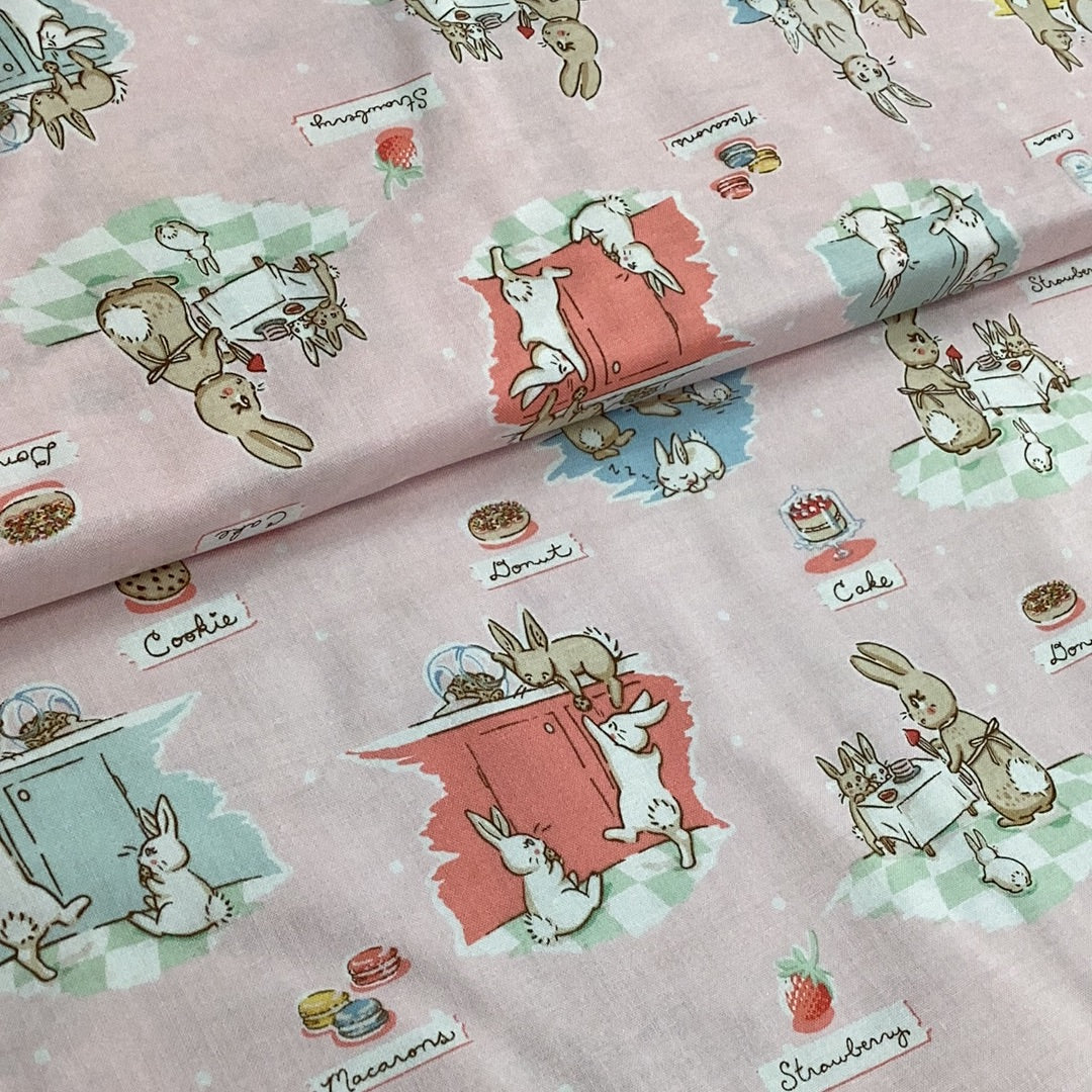 Bunies & Cream C6020 Pink -Penny Rose Fabrics - Last Piece