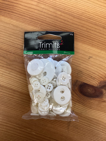 Trimits Craft Buttons White