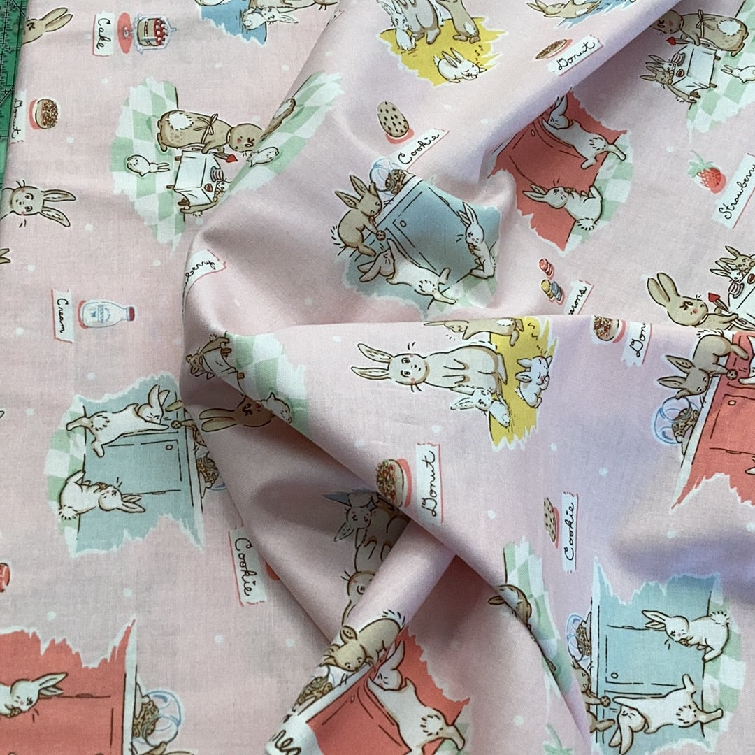 Bunies & Cream C6020 Pink -Penny Rose Fabrics - Last Piece