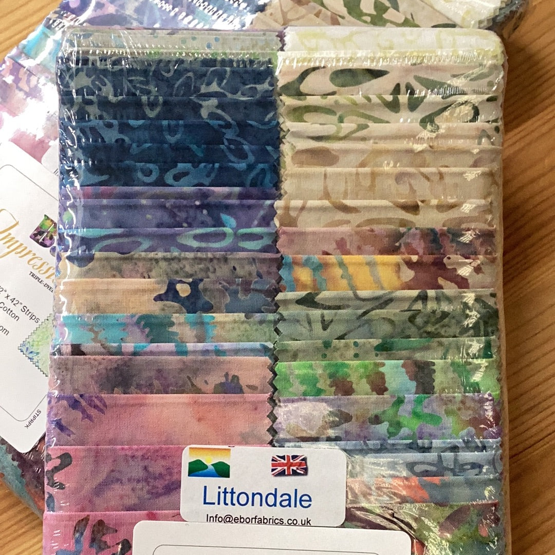 Impressions Triple-Dyed Batiks Strip-pies | Littondale