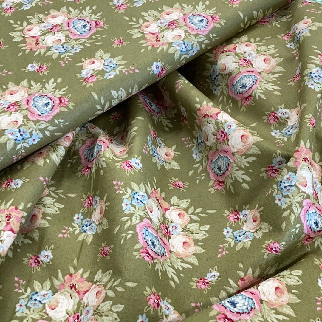 481117 Garden Flowers Green | Tilda Quilt Collection Collection - 1/2 metre