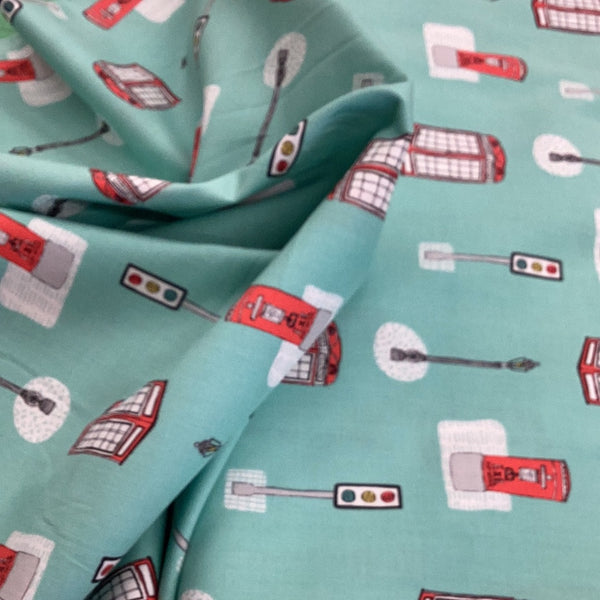 Streetlife by Jessica Hogarth STLF1104 Teal | Dashwood Studio - 1/2 metre