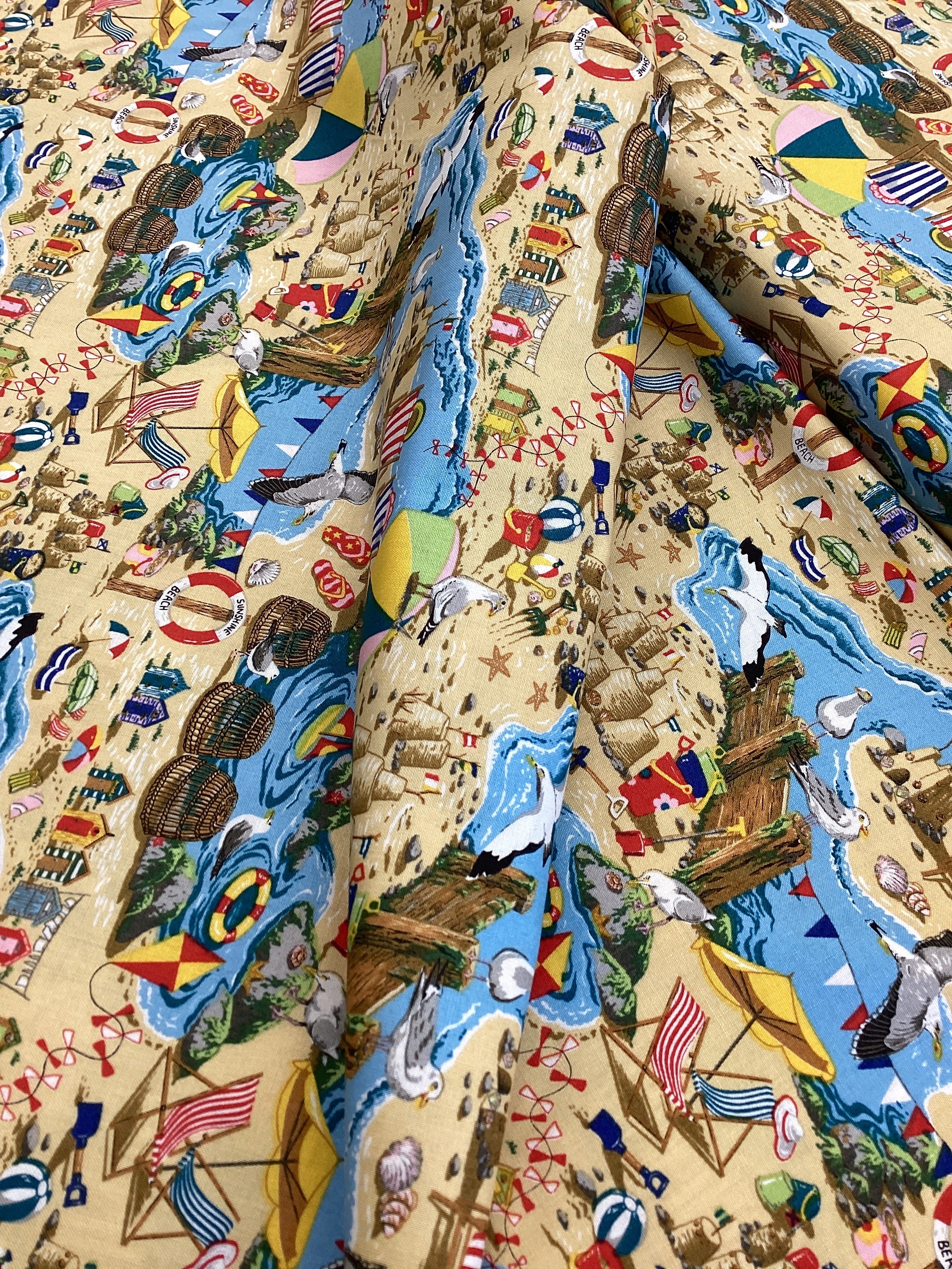 Nutex Machine Picture Seaside -The Beach | Nutex - 1/2 metre – Fabric Mouse Sewing Machines