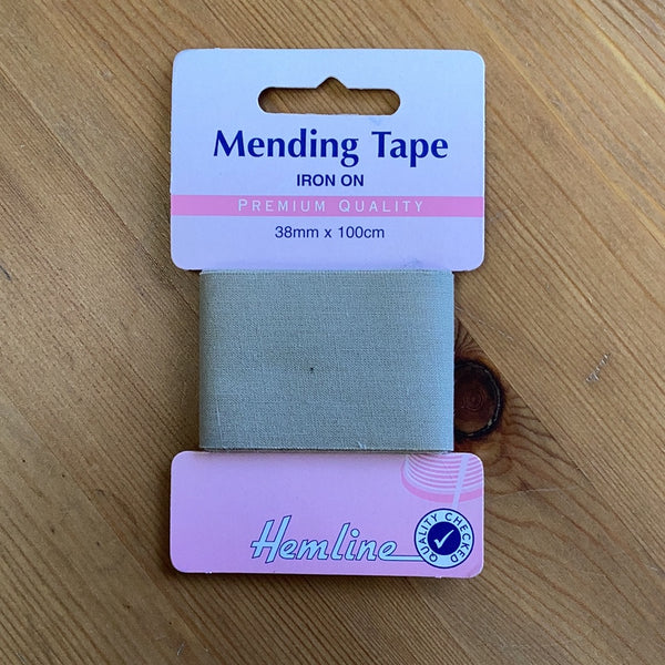 Hemline Iron-On Mending/Repair Tape 100cmx38mm: Beige