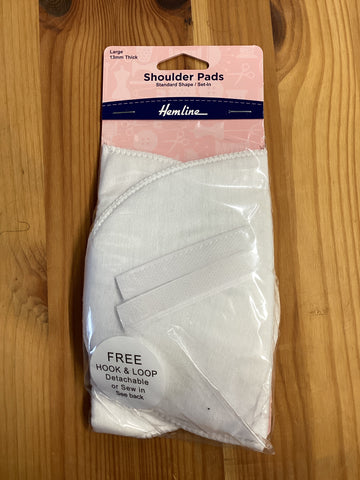 Hemline Shoulder Pads Set-In Large White