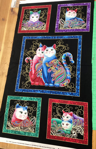 Cat -I- Tude II by Ann Lauer of Grizzly Gulch Gallery 7550M | Benartex Panel