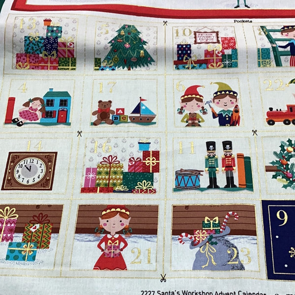 Santa's Workshop Advent Calendar Panel XP070 | Makower 2227