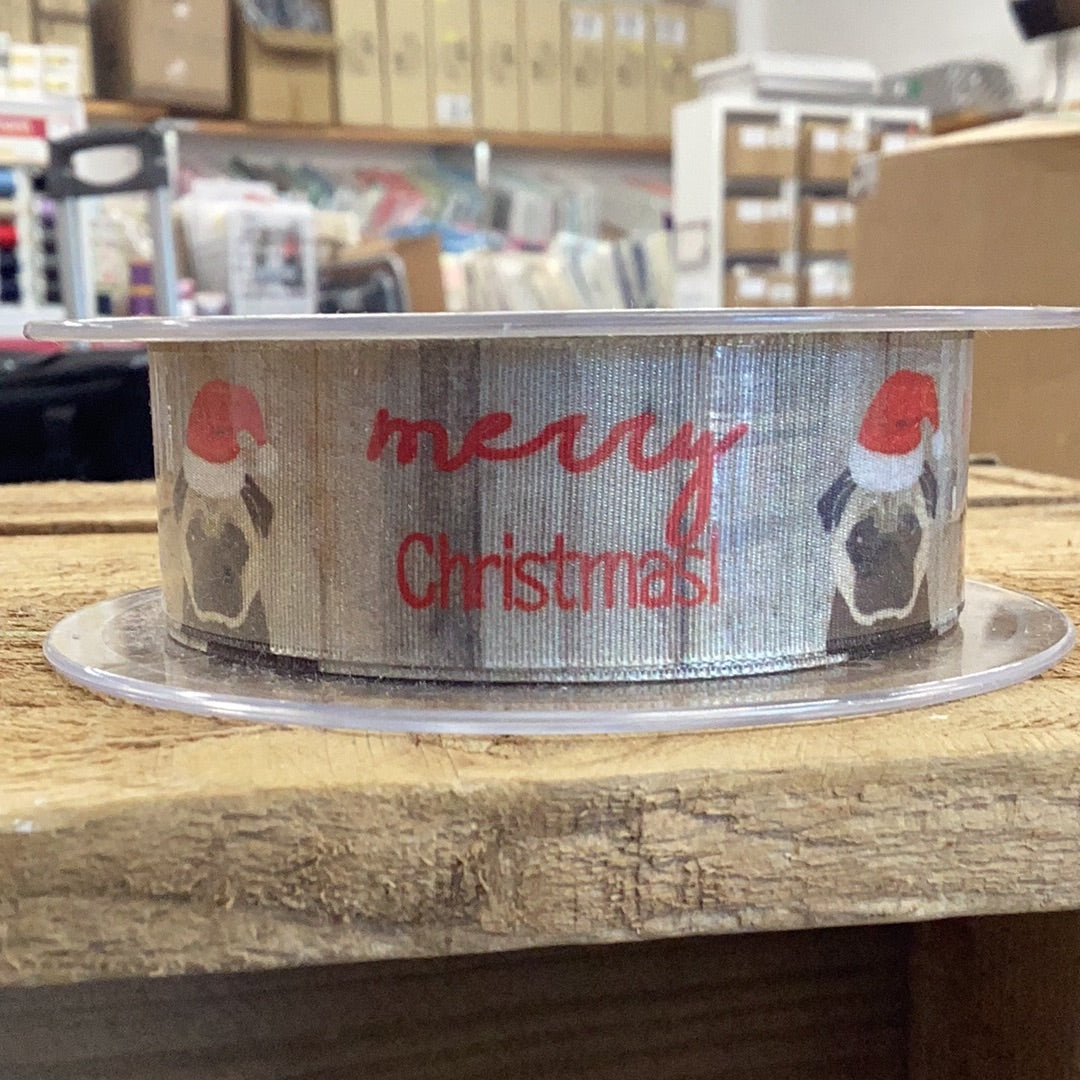 Merry Christmas Dog Ribbon | Per Metre