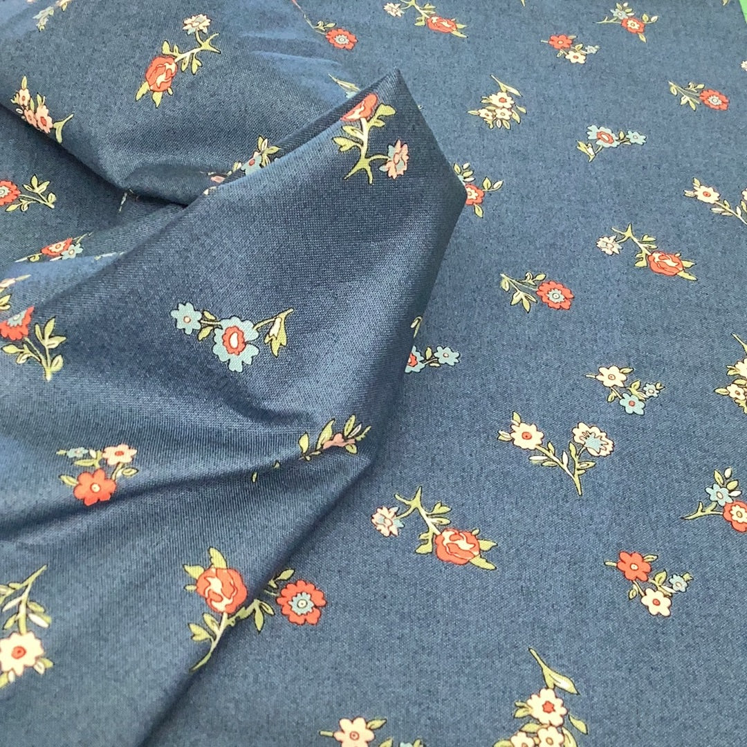 Liberty Fabric Little Vine Blue  - 1/2 metre