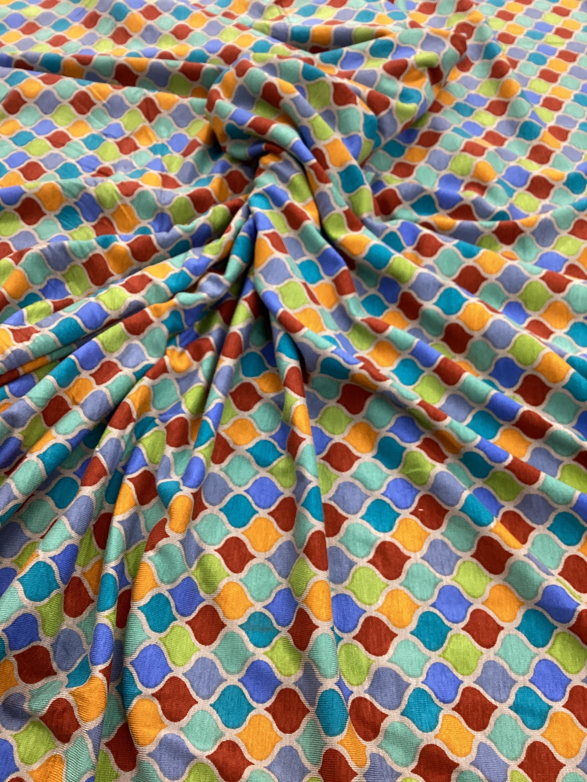 Geometric Viscose/Spandex Jersey SA954 |  Fabric - Last Piece