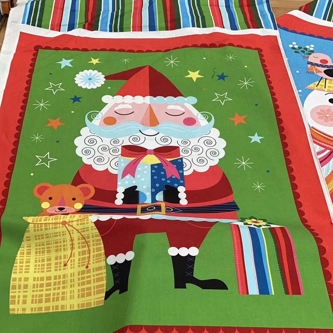 XP066 Santa Sack Snowman & Santa Christmas Panel | Nutex