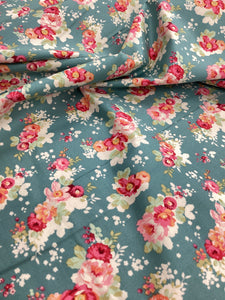 Tilda 110 Flowercloud Teal 481225 | Tilda Quilt Collection - 1/2 metre