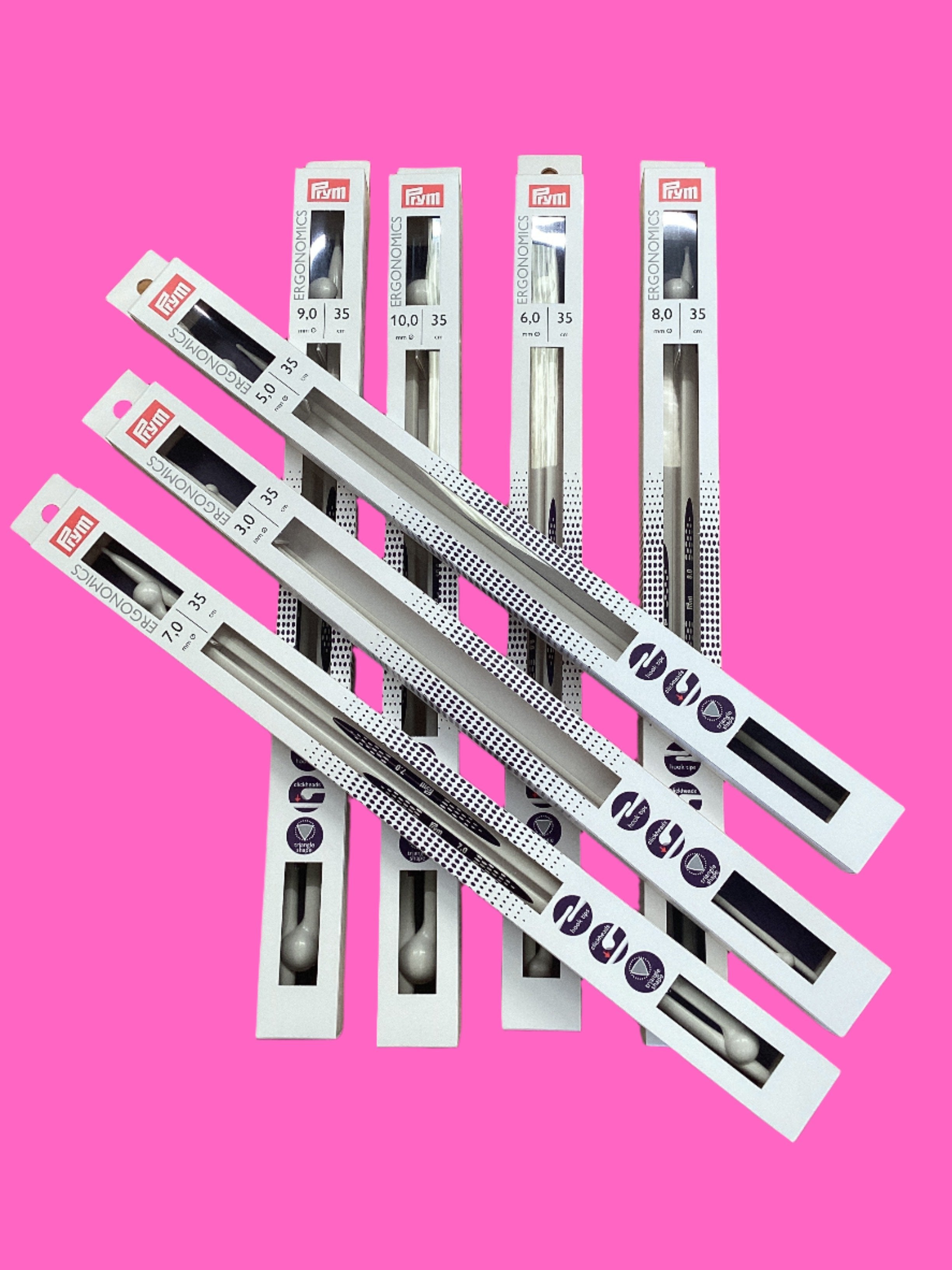 2 Single-Pointed Knitting Needles 35cm x 3mm| Prym Ergonomics