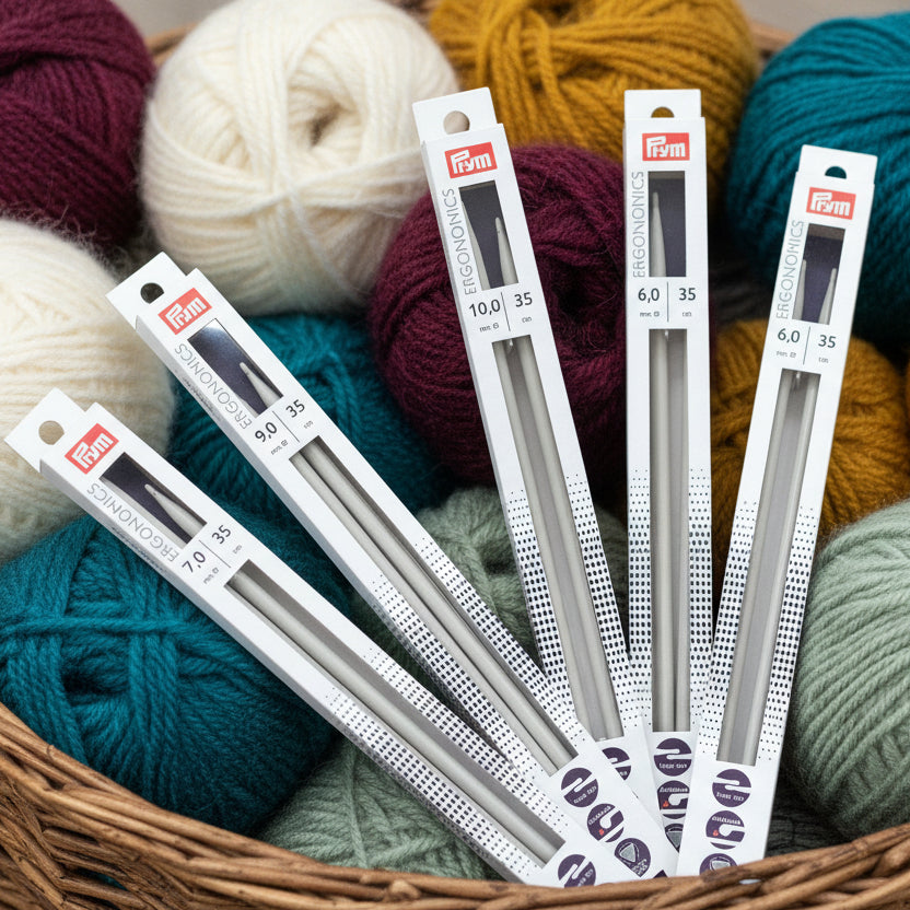 2 Single-Pointed Knitting Needles 35cm x 10mm | Prym Ergonomics