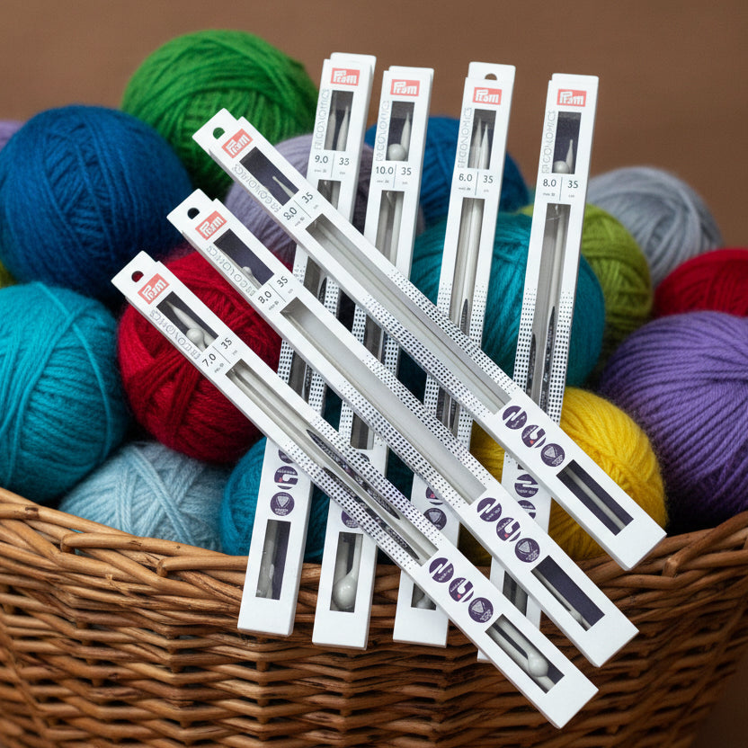 2 Single-Pointed Knitting Needles 35cm x 8mm | Prym Ergonomics
