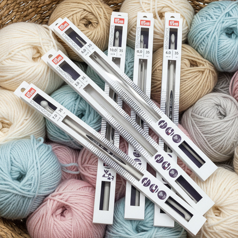 2 Single-Pointed Knitting Needles 35cm x 7mm | Prym Ergonomics