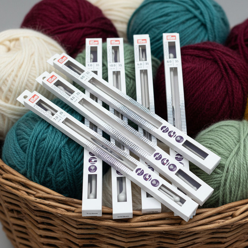2 Single-Pointed Knitting Needles 35cm x 9mm | Prym Ergonomics