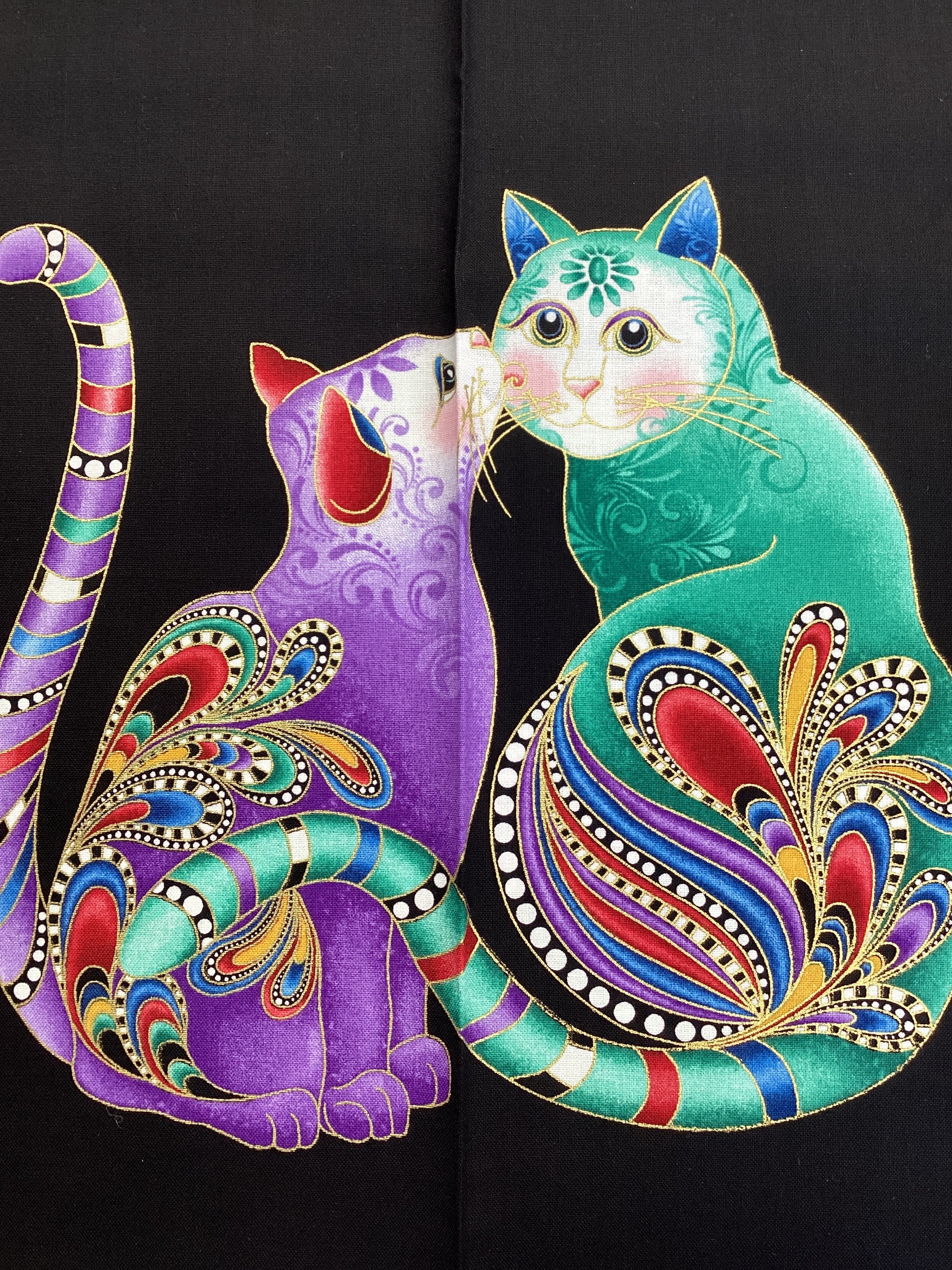 Cat -I- Tude II by Ann Lauer of Grizzly Gulch Gallery Panel 7551M | Benartex