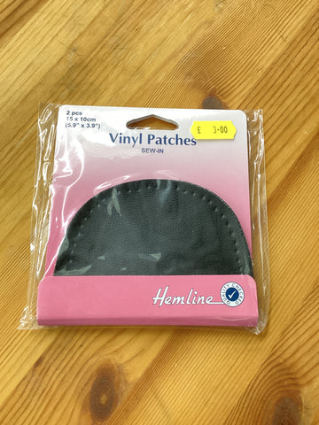 Sew-on Vinyl Leather Patch 10x15cm: Black