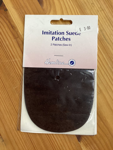 Sew-in Imitation Suede Patch: Brown
