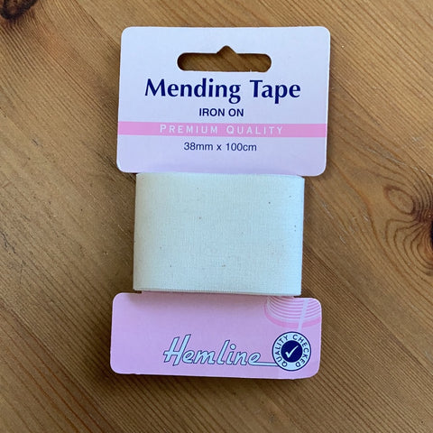 Hemline Iron-On Mending/Repair Tape 100cmx38mm: Cream