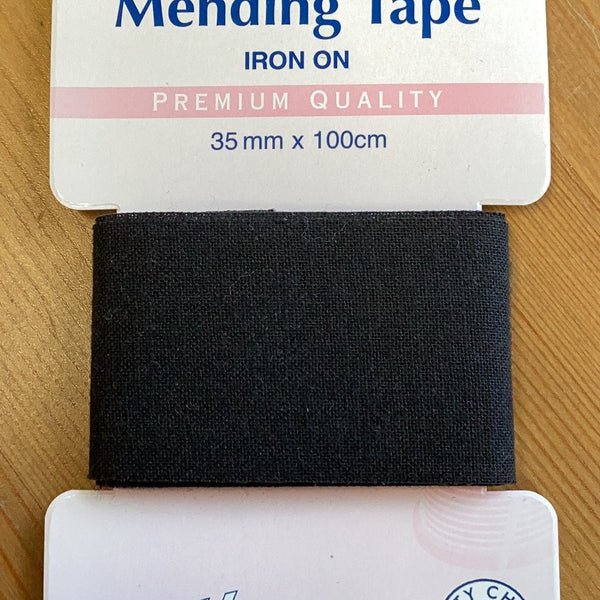 Hemline Iron-On Mending/Repair Tape 100cmx38mm: Black