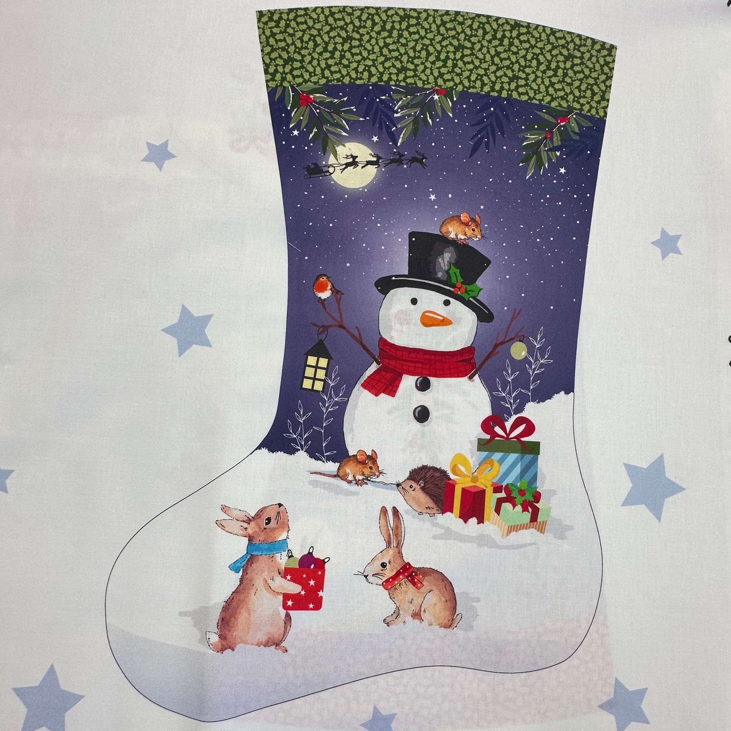 XP055 Woodland Christmas Medium Stocking Panel | Nutexr