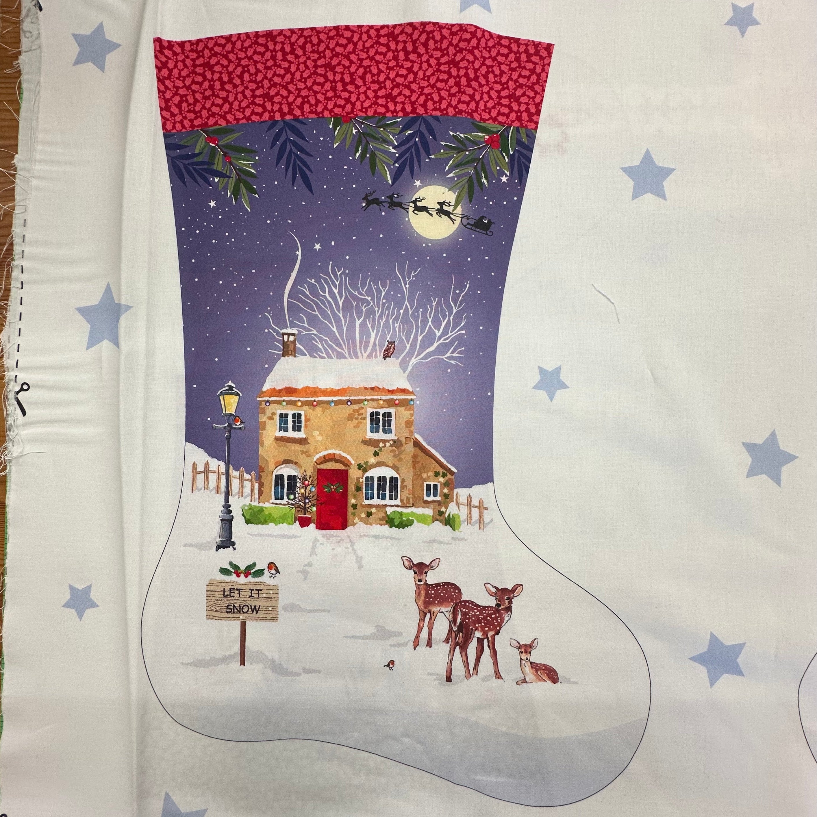 XP055 Woodland Christmas Medium Stocking Panel | Nutexr
