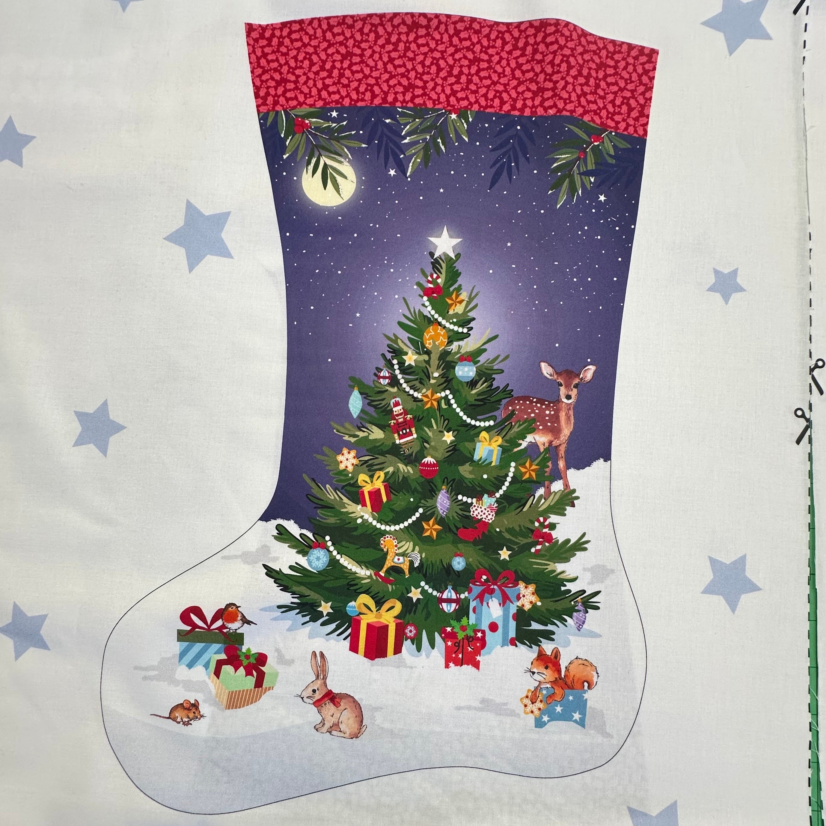 XP055 Woodland Christmas Medium Stocking Panel | Nutexr