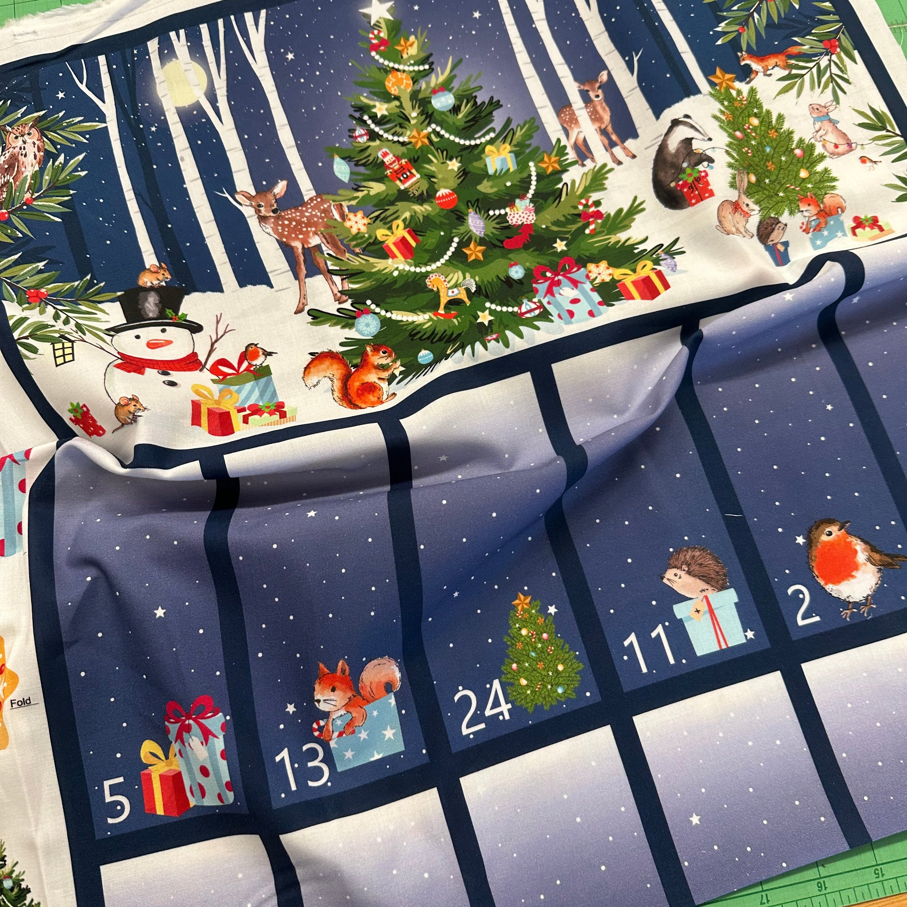XP052 Woodland Christmas Advent Calendar Panel 82140 | Nutex