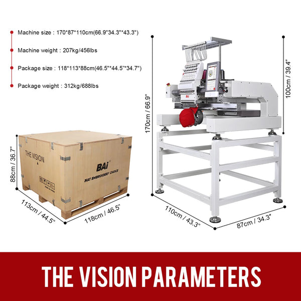 THE VISION | 15 Needle Commercial Embroidery Machine | BAi Embroidery Machines