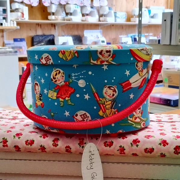 Hobby Gift 'Retro Rocket Rascals' Round Sewing Box