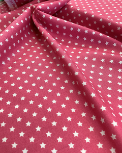 1411 Polka Dot Stars The Henley Studio Pink | Makower UK - 1/2 metre