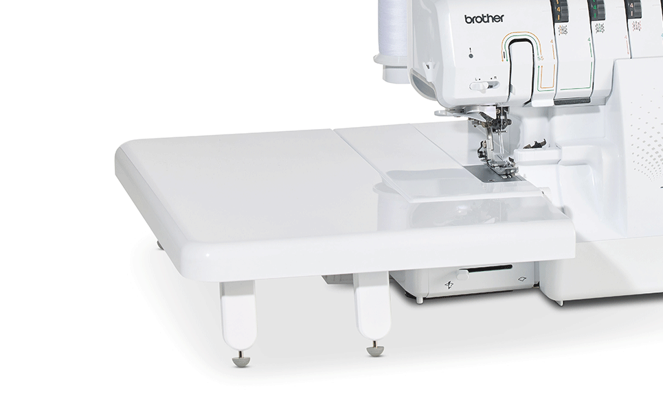 Brother SERGERWT3 extension table fitted to a machine for illustration; table only