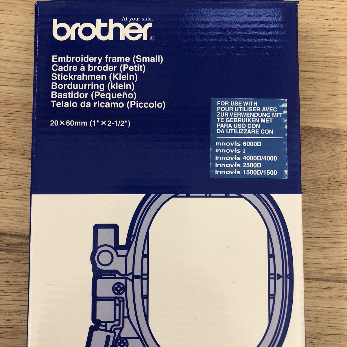 Brother 20 x 60mm Small Embroidery Frame EF73 – XC8479152 / SA437 retail packaging