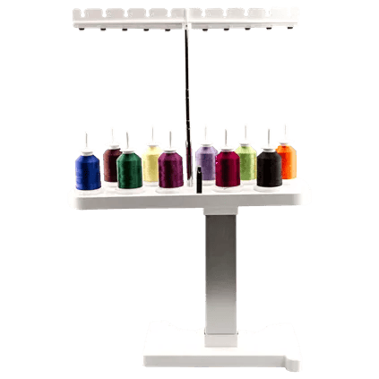Brother TS1 SA503 freestanding ten-spool thread stand; threads shown for illustration