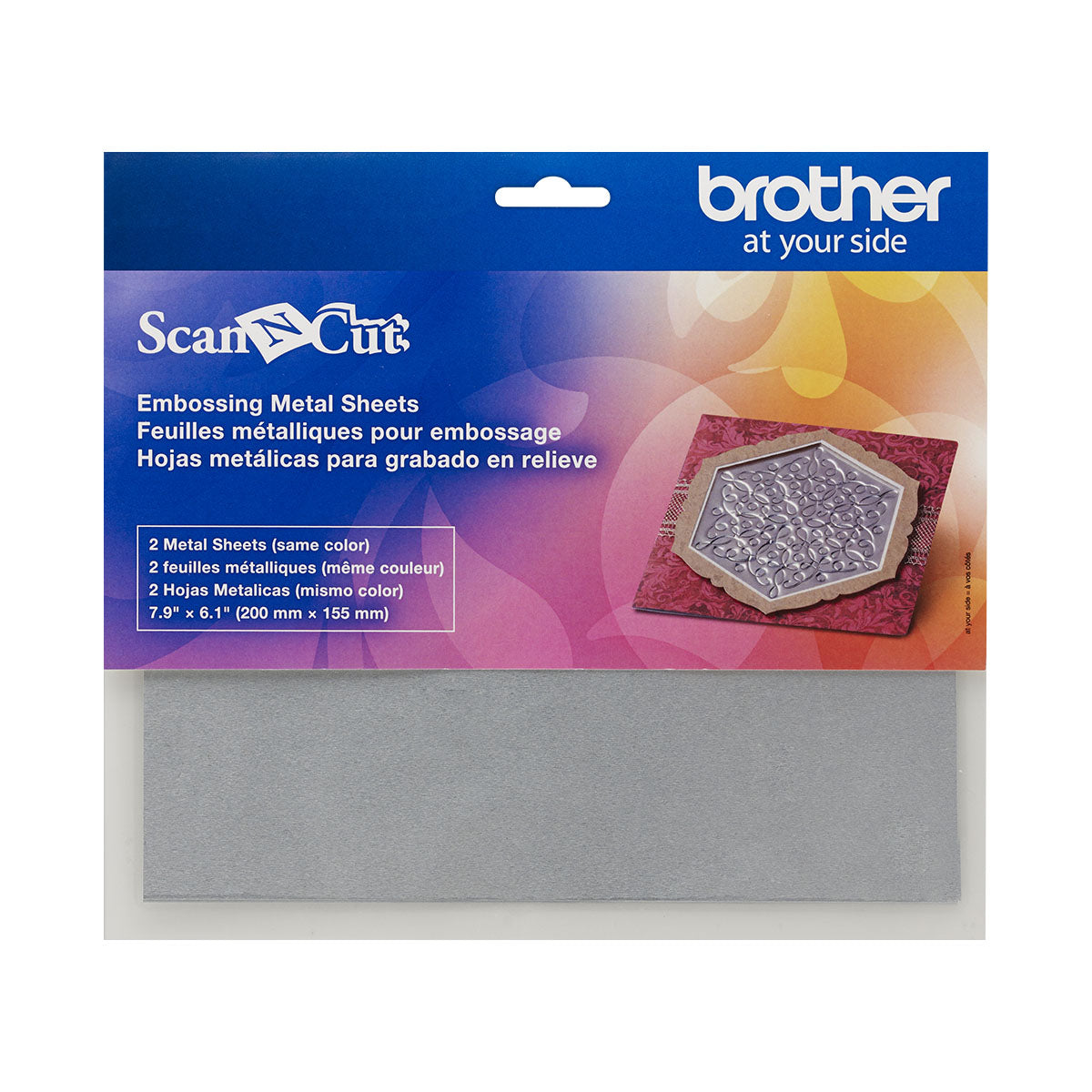 Brother ScanNCut Metal sheets with self-adhesive protective sheets for Line embossing (Silver) CAEBSSMS1