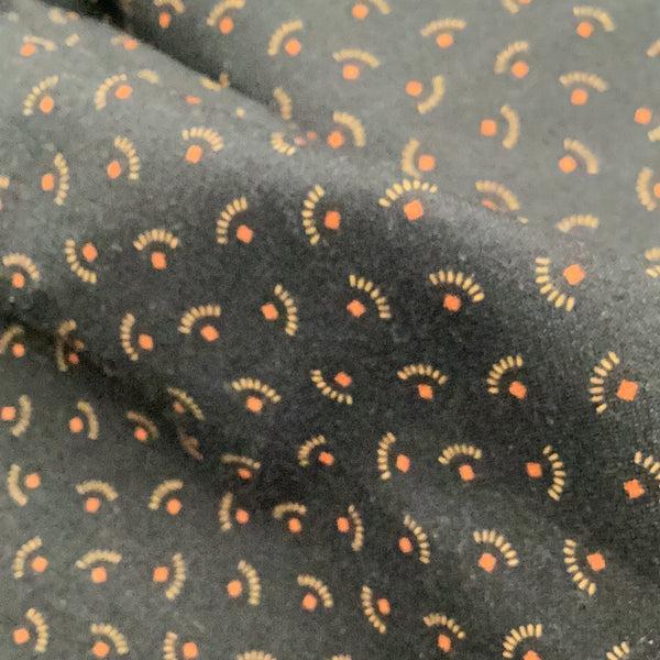 Black with Orange Design Fabric | by Kathy Hall for Andover Fabrics - 1/2 metre