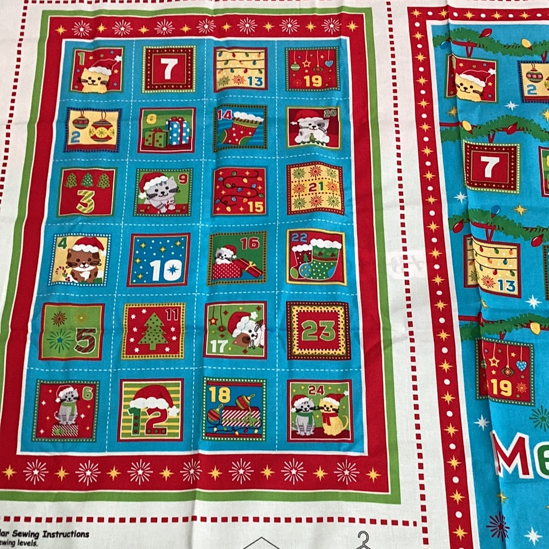 XP056 Kitty Cat Christmas Advent Panel | Sugar & Spice Textiles
