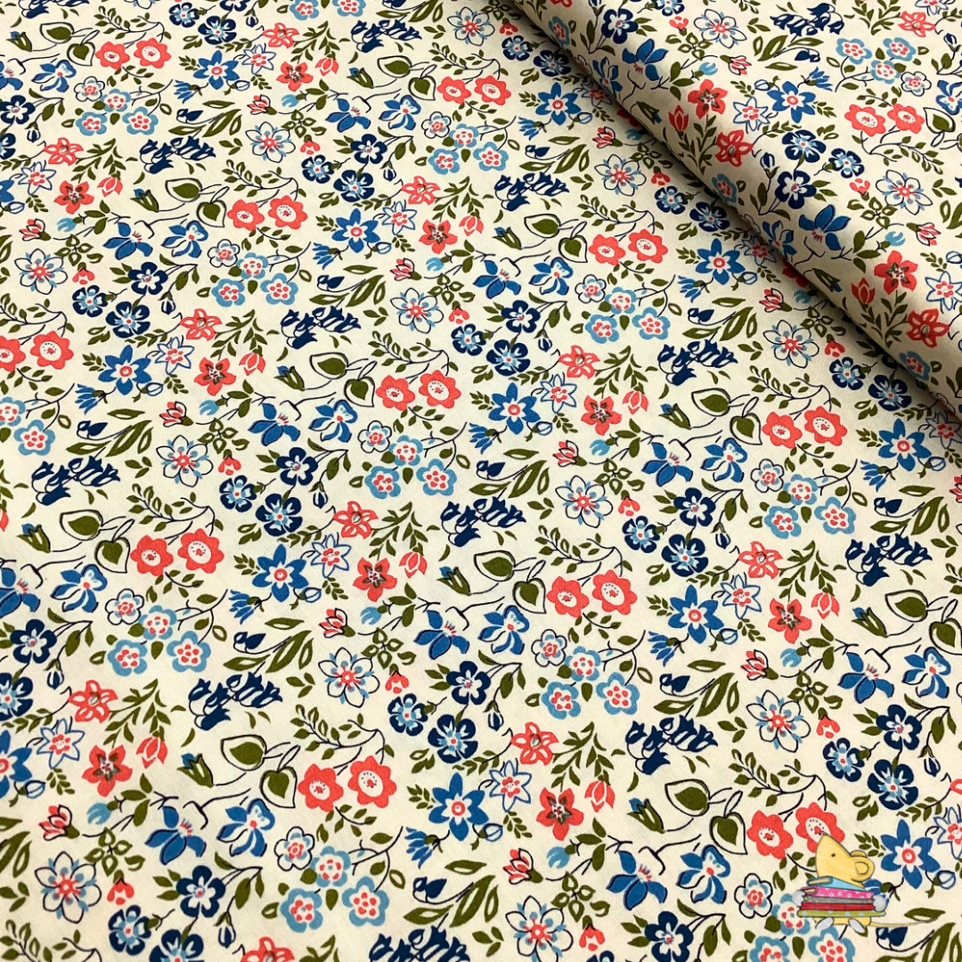 Liberty Fabric Lawn Games Blue  - 1/2 metre