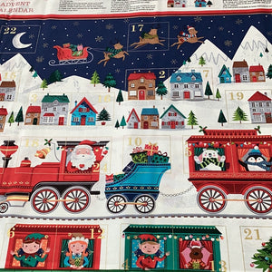 XP020-Santa's Express Advent Calendar Christmas Panel | Makower